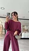 Bordo Sırt Dekolteli Modal Bluz