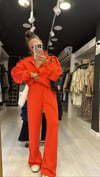 Nar Çiçeği Beli Lastikli Modal Kumaş Bol Paça Pantolon