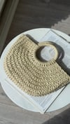 Naturel Hasır Çift Saplı Büyük Boy Bucket Çanta