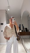 Naturel İşleme Detaylı Pullu Kimono
