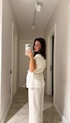 Naturel Yandan Bağlamalı Pantolon Takım 