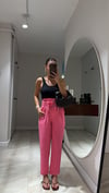 Neon Pembe Bel Kemerli Havuç Pantolon 