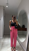 Neon Pembe Bel Kemerli Havuç Pantolon 
