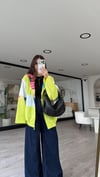 Neon Sarı Beyaz Renkli Yağmurluk