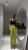 Neon Yeşil Bel Kemerli Havuç Pantolon 