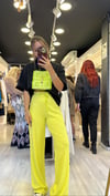 Neon Yeşil Fitili Bol Paça Dilvin Pantolon