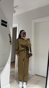 Olive Kapüşonlu Modal Sweat Pantolon Takım 