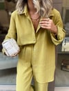 Olive Müslin Kumaş Gömlek