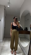 Olive Paça Lastikli Modal Pantolon 