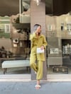 Olive Paça Lastikli Müslin Pantolon