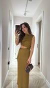 Olive Yeşili Bel Dekolteli Marka Model Elbise