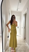 Olive Yeşili Straplez Yıldız Detaylı Etek Takım 