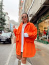 Orange Çift Cepli Polar Ceket