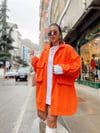 Orange Çift Cepli Polar Ceket