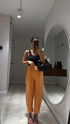 Orange Paça Pileli Beli Bağcıklı Pantolon