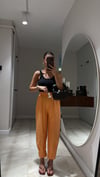 Orange Paça Pileli Beli Bağcıklı Pantolon