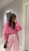 Pembe Ayıcık Baskılı Yazılı Sweat 