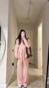 Pembe Bağlama Detaylı Sweat Pantolon Takım 