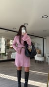 Pembe Balıkçı Yaka Kalın Fitilli Marka Model Elbise