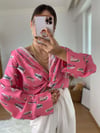 Pembe Baskılı Gömlek
