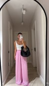 Pembe Bel Lastikli Dökümlü Pantolon