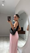 Pembe Beli Lastikli Midi Boy Pantolon
