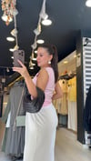Pembe Beyaz Çift Görünümlü Dilvin Triko Bluz