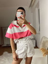 Pembe Beyaz Gömlek Yaka Tshirt