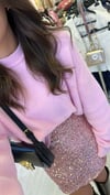 Pembe Bisiklet Yaka Yumuşak Dokulu Dilvin Kazak 