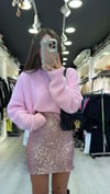 Pembe Bisiklet Yaka Yumuşak Dokulu Dilvin Kazak 