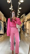 Pembe Cep Detaylı Midi İspanyol Paça Pantolon