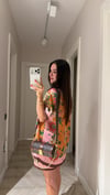 Pembe Çiçek Desenli Kısa Kol Şort Takım