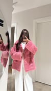 Pembe Çift Cepli Peluş Ceket 