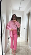 Pembe Flare Bilek Boy Pantolon 