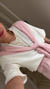 Pembe Fular Detaylı Pantolon Takım