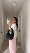 Pembe Fular Detaylı Pantolon Takım