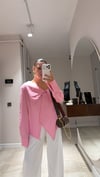 Pembe Geniş Yaka Detaylı Gömlek 