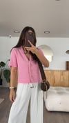 Pembe Gold Düğmeli Marka Model Triko Hırka 