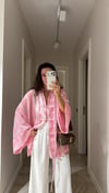 Pembe İp Bağcıklı Brodeli Gömlek