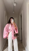 Pembe İp Bağcıklı Brodeli Gömlek