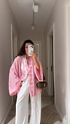 Pembe İp Bağcıklı Brodeli Gömlek