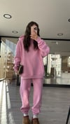 Pembe Kapüşonlu Marka Model Sweat Takım 