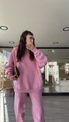 Pembe Kapüşonlu Marka Model Sweat Takım 