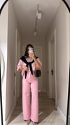 Pembe Kare Cep Detaylı Kesik Paça Marka Model Jean