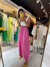 Pembe Keten Şalvar Pantolon