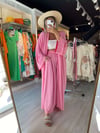 Pembe Keten Şalvar Pantolon