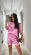 Pembe Kiraz Detaylı Triko Bluz