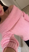 Pembe Madonna Yaka Marka Model Triko Kazak