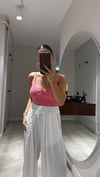 Pembe Ön Bağlamalı Triko Atlet