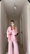 Pembe Ön Fermuarlı Jakarlı Takım